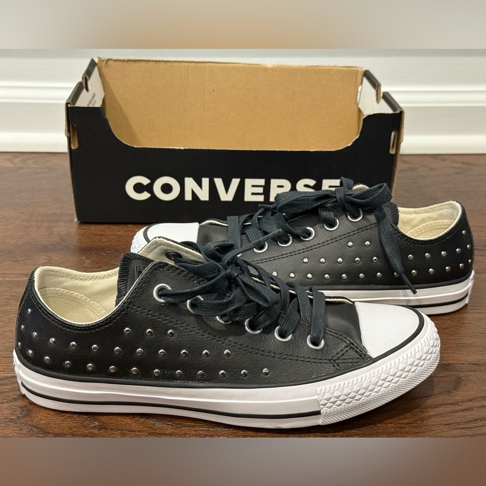 Converse Black Low Top Studded Sneakers - Picture 10 of 10